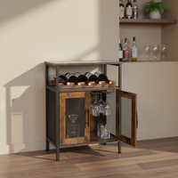 Meuble bar à vin style ferme avec porte en maille, meuble à liqueurs rustique avec porte en maille, mini-bar industriel pour usage domestique