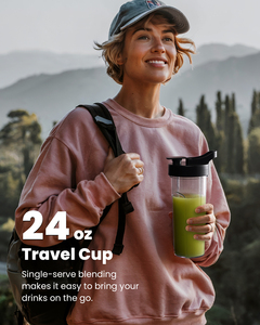 52Oz Lọ Thủy Tinh Với 24Oz Để Đi Ly Sinh Tố Máy Xay Sinh Tố 1200W Máy Xay Sinh Tố Cho Nhà Bếp Xách Tay Cá Nhân Máy Xay Sinh Tố - Product Image 5