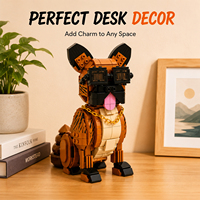 Kit de Construcción de Modelo de Bulldog Francés, Juguete de Bricolaje, Figura Coleccionable Personalizada, Regalo Decorativo, Adorno, Venta al por Mayor