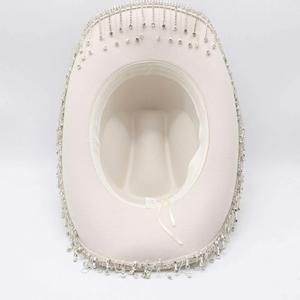 Chapeaux Fedora en feutre polyester et coton pour hommes, ornés de strass, style cowboy, vente en gros - Product Image 5