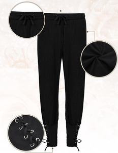 Set di 6 Pezzi Costume da <span class=keywords><strong>Uomo</strong></span> per Halloween Stile Rinascimentale, Gilet Medievale, Camicia, Pantaloni con Elastico alla Caviglia, Cintura Vichinga, Bracciale, Borsa per LARP Vichingo - Product Image 5