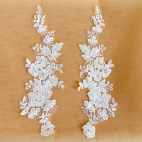 Patchs de luxe doux et confortables pour la peau, brodés, à sequins, floraux, en maille, appliqués pour robe de mariée