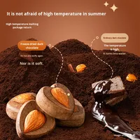 Chocolat enrobé d'amandes et de fruits lyophilisé en gros de Zhongbao, forme de cube solide, 20g, chocolat noir, collation