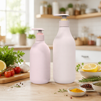 Usine de bouteilles en plastique 300ml 500ml Bouteille de distributeur de shampoing en HDPE à toucher doux de luxe
