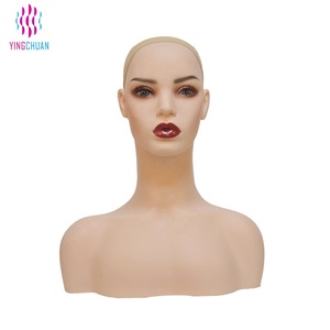Head mannequin with bust wig headstand for wigs display - Product Image 3