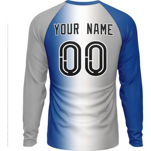 Camiseta de Béisbol Personalizada con Degradado, Manga Larga, Unisex, Absorbe la Humedad, Impresión Sublimada, Nombre del Equipo, Número - Product Image 2