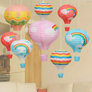 Nicro nueva llegada 12 pulgadas colorido globo de aire caliente forma plegable linterna de papel volador hecho a mano boda fiesta favores Decoración - Product Image 4