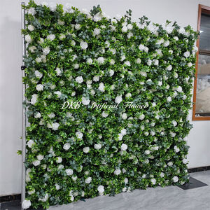 Muro de Flores de Alta Calidad de 8*8 pies, Enrollable, Blanco y Verde, Arreglo Floral con Flores Blancas - Product Image 5