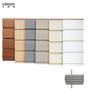 Panneaux rainurés en plastique Unipower, fixation murale, blanc, gris, imitation bois, pour magasins, supermarchés, garages - Product Image 1