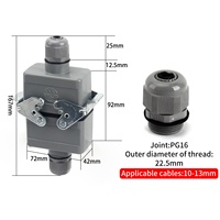 BYLJQ Industrieller Hochleistungssteckverbinder Power HE 10-polig 12-polig Aluminiumgehäuse PCB IP65 Roboter-Mechanik Schienenverkehrskabel