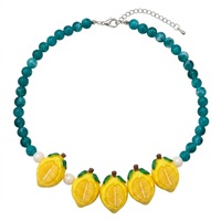 Kleurrijke zomerse messinghars fruitkraal ketting Boho appelkraal stapelbare kraalketting voor vrouwen