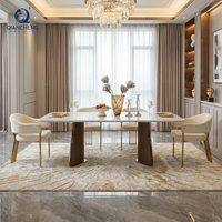 Ensemble de salle à manger en bois au design moderne et grand format, breveté, directement de l'usine, table à manger en marbre de luxe sur mesure, nouveau design, mobilier d'appartement OEM