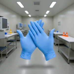 Guanti in nitrile senza polvere blu taglia L per uso medico e industriale - Product Image 3