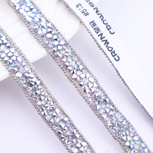 Wholesale 1cm Bling Self-Adhesive <strong>Resin</strong> Mesh <strong>Strips</strong> with Round Point Back Rhinestones for Bags &amp; Shoes Decoration - Product Image 4