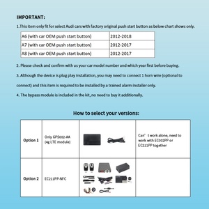 EASYGUAD CAN <b>BUS</b> PKE Passive Keyless Entry <b>Remote</b> Starter with NFC Lock Unlock for Audi A6 A7 A8 with Oem Push Start Button - Product Image 2