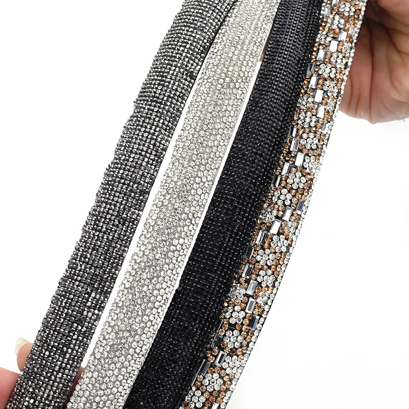 0.6cm-1.7cm cotton core diamond shoes, clothes and hats crystal rhinestone decorative rope
