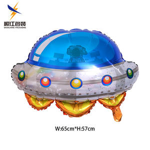 Grosir astronot balon astronot bentuk roket ruang bertema pesta ulang tahun dekorasi aluminium Film piring terbang balon - Product Image 3