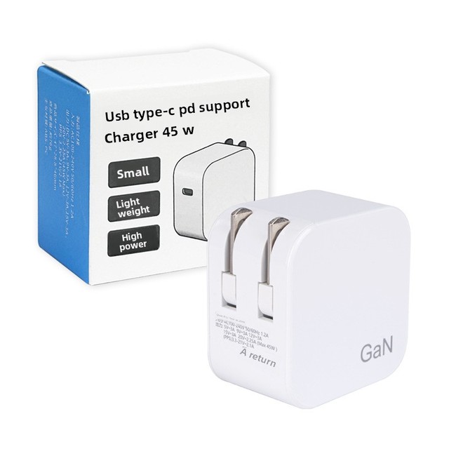 Japan PSE Certified 45W GaN PD Fast Charging USB-C Power Adapter for Mobile Phone & Computer