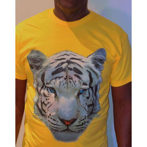 Magliette Choppa di marca T-shirt da uomo Hip Hop tigre bianca Oversize stampata T-shirt modello solido 260 grammi tessuto a buon mercato - Product Image 1
