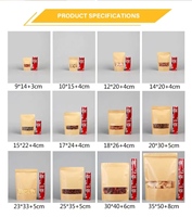 Nouvelles sacs d'emballage Doypack en papier kraft brun écologiques pour aliments avec fenêtre, pochette en papier kraft avec fenêtre