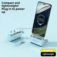 Batterie externe premium 10000 mAh avec câble Type-C intégré, charge rapide PD 20W, chargeur portable mini léger, sorties USB-C