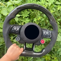 Volant en fibre de carbone avec LED compatible avec les modèles VW R GTI GTD GTS R Line MK7 MK6 MK8 Polo Passat B8 B8.5 Amarok V6 DSG