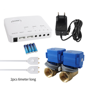 Paquete para Detectar Fugas en Tuberías <span class=keywords><strong>de</strong></span> Agua: 2 Válvulas <span class=keywords><strong>de</strong></span> Latón DN20 (3/<span class=keywords><strong>4</strong></span>\") y 2 Cables <span class=keywords><strong>de</strong></span> Sensor <span class=keywords><strong>de</strong></span> 6M con Baterías y Enchufe Europeo <span class=keywords><strong>de</strong></span> 5V - Product Image 1