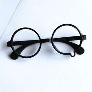 Accesorios de cosplay para Halloween, gafas de mago, gafas redondas negras de Halloween, gafas circulares negras <span class=keywords><strong>con</strong></span> lentes planas - Product Image 5