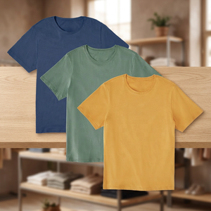 Camiseta Casual a Cuadros para Hombre B1227, 100% Algodón, 200 Gramos, Impresión de Silicona y Bordado - Product Image 3