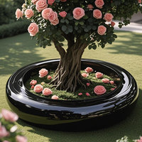 G035 - Macetas Artísticas de Fibra de Vidrio y Hormigón GRC para Árboles y Flores, Duraderas, para Exteriores, Sillas de Espera para Centros Comerciales, Hogares, Oficinas, Hospitales y Parques
