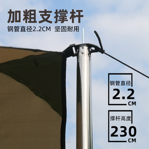 Carpa Clásica Tipo Gable de 3x3m, de Nailon Impermeable, para Acampar al Aire Libre, con Protección Contra la Lluvia y el Sol, Ideal para Picnic - Product Image 3