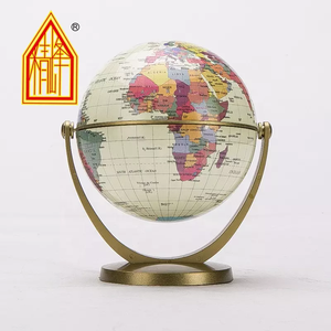 Incredibili mappe e globi del globo supporto in metallo dorato geografia decorazione dell'aula sgabello laterale Computer Table Top decorazione della casa - Product Image 4
