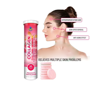 Productos de Belleza para el Cuidado de la Piel con Péptidos de Colágeno Marino, Cúrcuma, Ácido Hialurónico, Vitamina C, Suplemento de Colágeno, Tabletas Efervescentes - Product Image 1