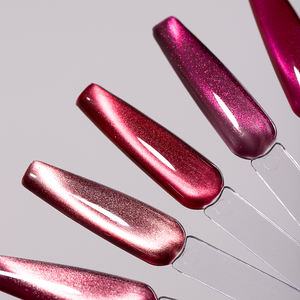 AILANUO Navidad Año Nuevo Estreno Ruby Red Cat Eye Gel Polish Set Gel Nail Polish Set Cat Eye Gel 12 Color Set - Product Image 2