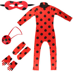 Costume de scène d'Halloween pour fille, motif chat noir et coccinelle, pour enfants, déguisement de coccinelle, ensemble moulant deux pièces - Product Image 6
