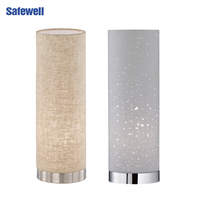 Abat-jour en tissu de jute lampe de table de bureau lampe de nuit étoile abat-jour tactile gradateur lampe de table lot de 2