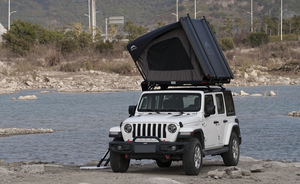 Camping Car Rooftop Tent Hard Clamshell Black Gray Aluminum Oxford Four-season Quick Automatic Opening Car Tent DESERT CRUISER R - Product Image 3