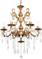Plafonniers de luxe en cristal Meerosee Lustres approuvés UL Lustres en bronze en alliage de zinc poli Style moderne MD3135