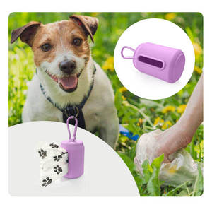 Multi Color Silicone Pet Poop Bag Dispenser Custom Logo Portable Dog Waste Bag Holder With Hook for Dog Walking - Product Image 4