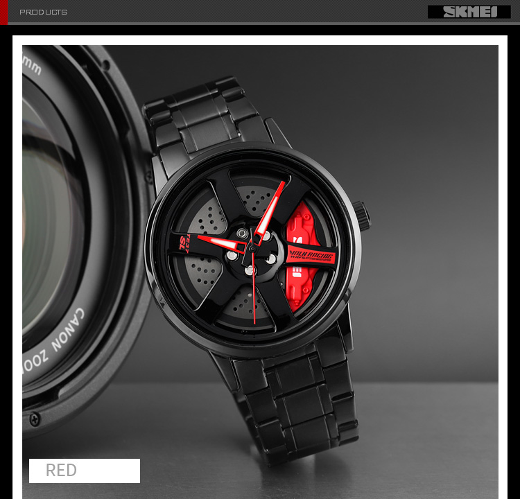 SKMEI 1787 New Wheels Rolling Creative Fashion Men's Watch Che Youhui League Fans Butterfly Double Snap Gift Wristwatch