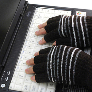 Gants chauds en laine pour hommes et femmes, fourres-doigts chauffants, tricotés, sans doigts, pour cyclisme, USB, collection hiver, référence E1645 - Product Image 3