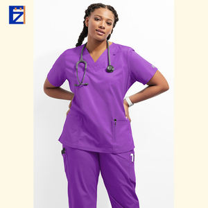 Divisa Ospedaliera Economica per <span class=keywords><strong>Infermieri</strong></span>, Blu Pavone, Unisex, Accessori in Poliestere e Tessuto Dobby in Rayon, Fusione Senza Cuciture - Product Image 6