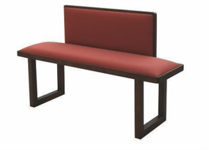New Chinese Zen-inspired Vertical Striped Solid Black Walnut Wood Two-Seater Restaurant Lounge Sofa Modern Design Fabric - Product Image 4