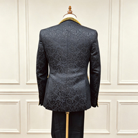 Costume homme sur mesure fait main avec strass et sequins, 3 pièces, veste à simple boutonnage, gilet et pantalon, smoking de luxe pour mariage et cérémonie