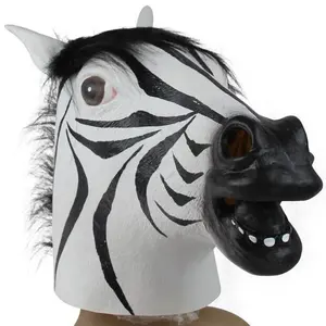 Caldo-vendita realistico maschera Zebra animale maschera testa Zebra giraffa Prop Cosplay per la festa di Halloween costume in lattice maschera Zebra