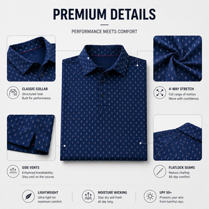 Polo de Golf Premium Personalizado para Hombre, Diseño de Puntos, Rendimiento que Absorbe la Humedad, Marca Privada, Polo Personalizado, Ropa Corporativa - Product Image 2