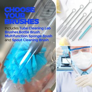 Dài xử lý chai bàn chải thiết lập hẹp cổ làm sạch ống cho phòng thí nghiệm rượu vang decanters bia Nắp chìm nắp bao gồm cho cup - Product Image 2