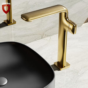 Rubinetto di Lusso in Ottone Spazzolato Oro per Lavabo <span class=keywords><strong>Bagno</strong></span> <span class=keywords><strong>Miscelatore</strong></span> Monocomando - Product Image 1