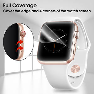 Alta calidad Anti Scratch impermeable cobertura completa cubrir el borde reloj <span class=keywords><strong>Protector</strong></span> de pantalla para Iwatch película protectora 6PCS - Product Image 2