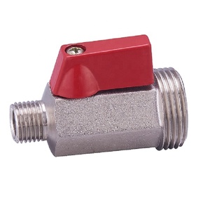 3/8 inch bề mặt thô nam nối Brass nước Mini Ball valve với nhựa màu đỏ xử lý - Product Image 6